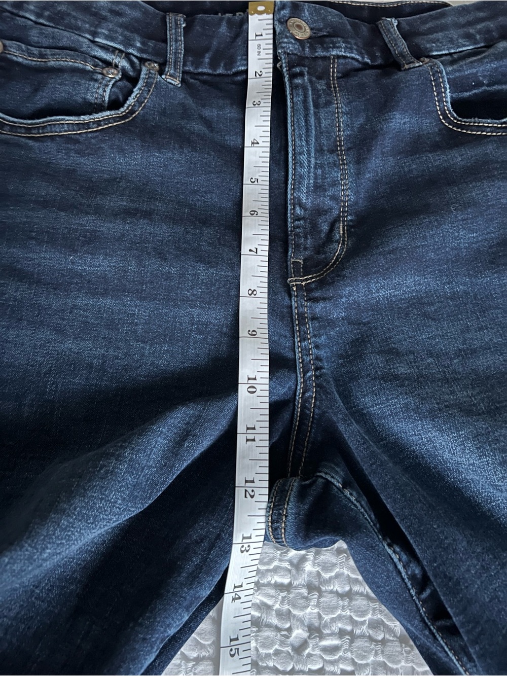 American Eagle | Next Level Stretch Curvy Super High-Rise Flare Dark Wash Sz 14 - Picture 12 of 13